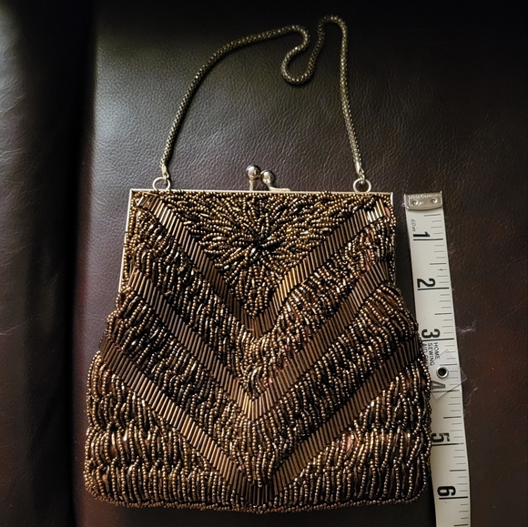 Vintage Bronze Beaded Evening Bag - Picture 5 of 7